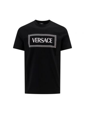 Haftowana koszulka Versace czarna