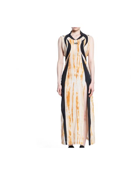 Sukienka długa z dekoltem w serek Y-3 biała