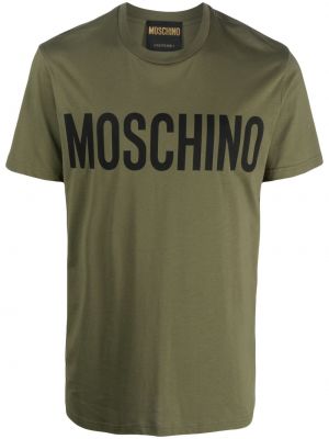 Pamut póló nyomtatás Moschino zöld