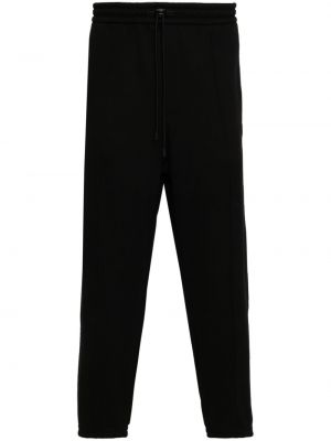 Džerzej teplákové nohavice s výšivkou Emporio Armani čierna