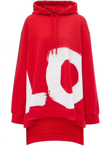 Oversize hoodie aus baumwoll mit print Burberry rot