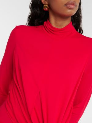 Drapované midi šaty jersey Proenza Schouler červené