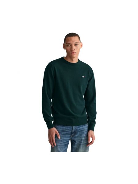 Sweter klasyczny Gant zielony