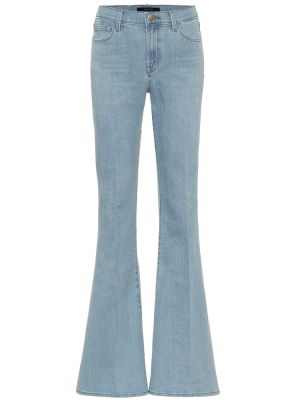 Bavlněné zvonové džíny s vysokým pasem J Brand - modrá
