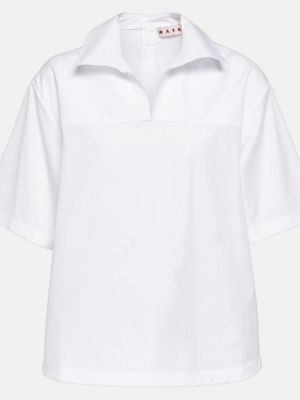 Kokvilnas polo krekls Marni balts