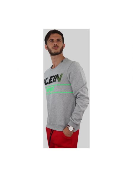 Sportlich sweatshirt mit rundhalsausschnitt aus baumwoll mit langen ärmeln Plein Sport grau