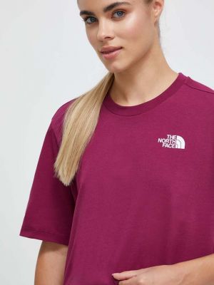 Bavlněné tričko The North Face fialové