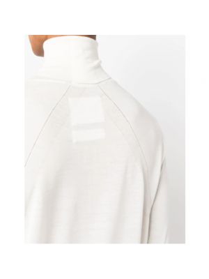 Jersey cuello alto de lana con cuello alto de tela jersey Jil Sander blanco