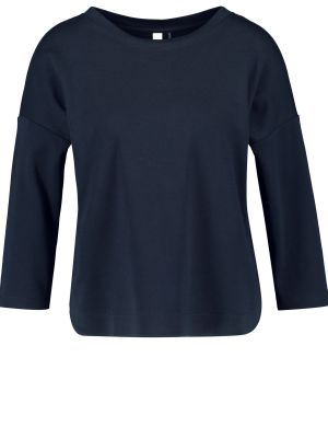 Jednofarebné bavlnené priliehavé tričko Gerry Weber - modrá