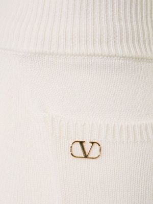 Kašmírové kalhoty relaxed fit Valentino bílé