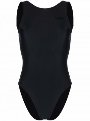 Plavky s potlačou Ganni čierna