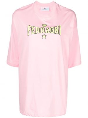 T-shirt con stampa Chiara Ferragni rosa
