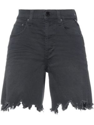 Shorts di jeans di cotone Replay nero