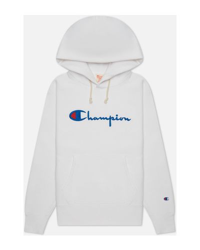 Женская толстовка Champion Reverse Weave Script Logo Hoodie Regular Fit,  , размер S - Белый