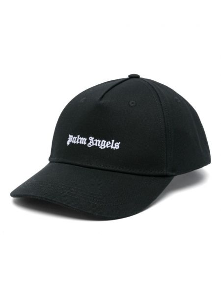 Işlemeli beyzbol şapkası Palm Angels siyah