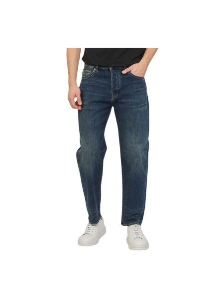 Proste jeansy bawełniane Armani Exchange niebieskie