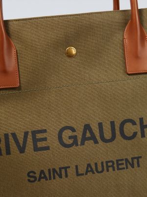 Leder shopper handtasche Saint Laurent kaki