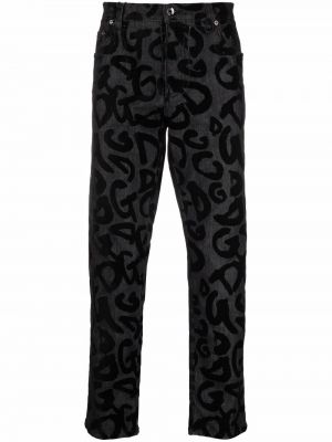 Džínsy s rovným strihom Dolce & Gabbana čierna