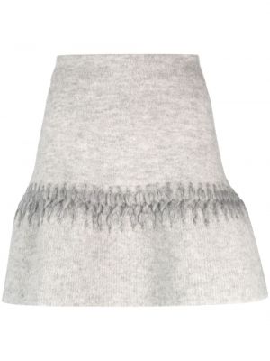 Vlněné mini sukně Ermanno Scervino šedé