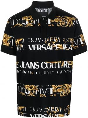 Poloskjorte med print Versace Jeans Couture svart