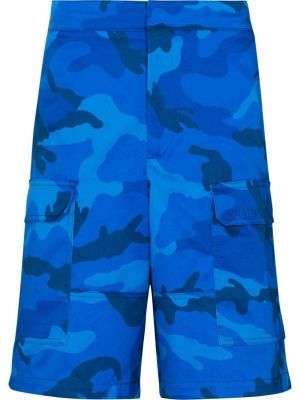 Pantaloncini cargo con stampa camouflage Valentino Garavani blu