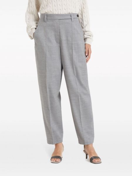 Pantaloni di lana Brunello Cucinelli grigio