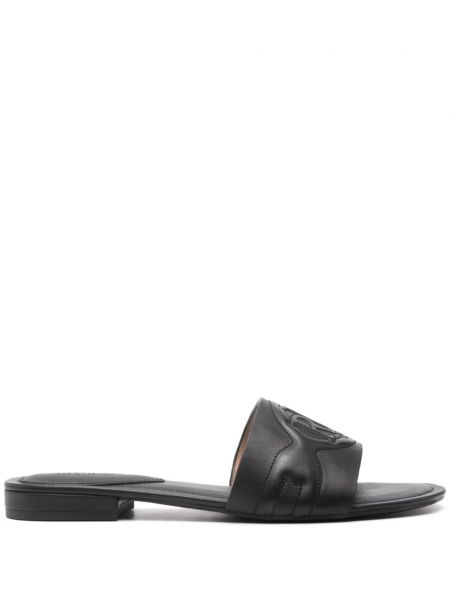 Tongs en cuir Lauren Ralph Lauren noir