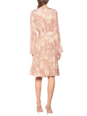 Копринена сатенена рокля на цветя Chloã© розово