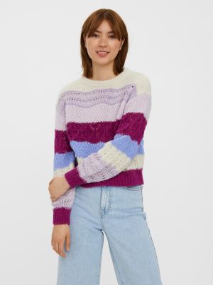 Пуловер в бохо стил Vero Moda бежово