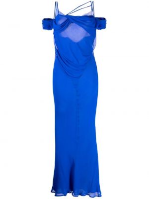 Jedwabna sukienka długa Rachel Gilbert niebieska