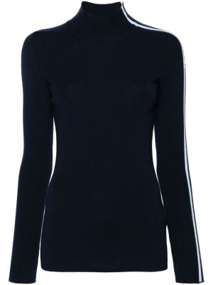Svītrainas vilnas džemperis Moncler zils