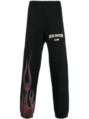Памучни спортни панталони с принт Heron Preston черно