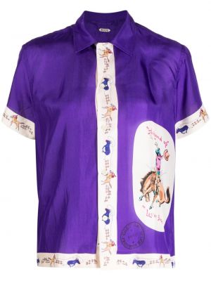 Копринена риза Bode виолетово