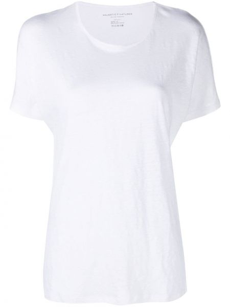 T-shirt di lino Majestic bianco