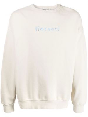 Bomull brodert sweatshirt Fiorucci hvit