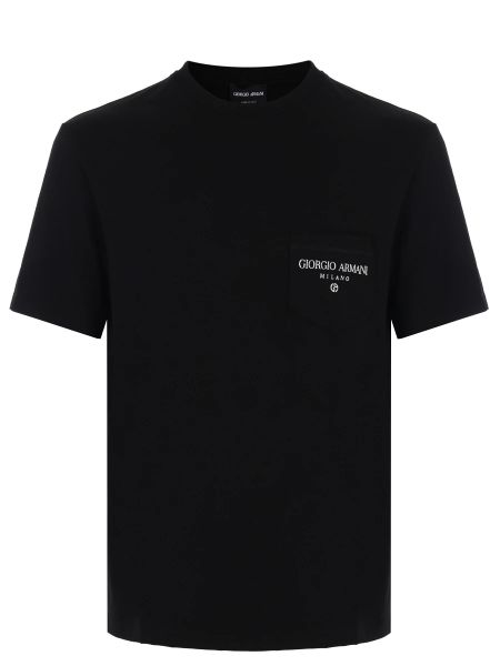Черная футболка из вискозы Giorgio Armani