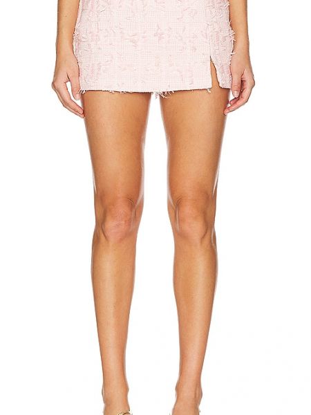 Mini falda de tejido jacquard de tweed Astr The Label rosa
