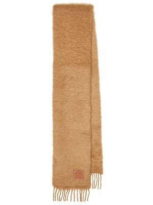 Sciarpa di lana mohair Loewe marrone
