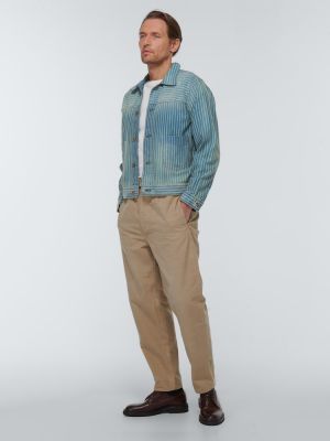 Pruhovaná džínsová bunda Rrl modrá