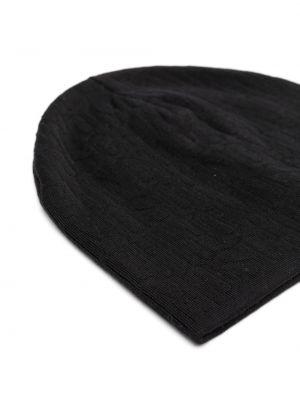 Žakárový vlněný čepice Moschino černý