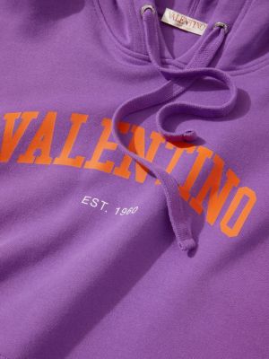 Hoodie aus baumwoll mit print Valentino Garavani lila