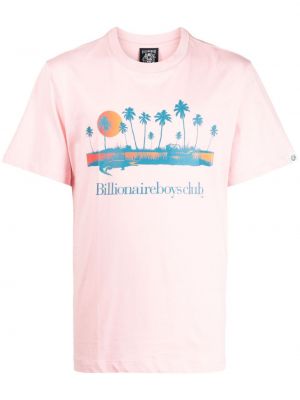 Bavlnené tričko s potlačou Billionaire Boys Club ružová