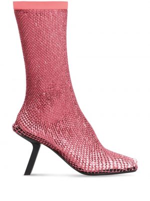 Tinklinės auliniai batai su kristalais Balenciaga rožinė