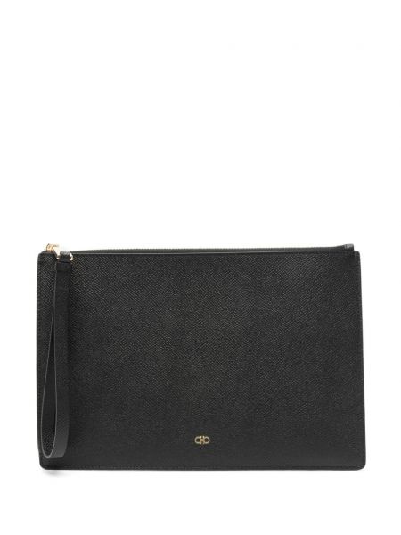 Læder clutch Ferragamo sort