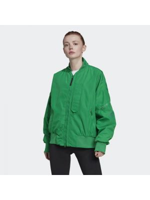 Плетеный бомбер Adidas By Stella Mccartney зеленый