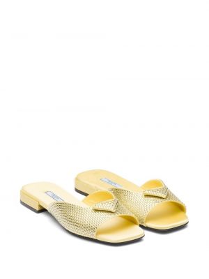 Satīna kurpes ar kristāliem Prada dzeltens