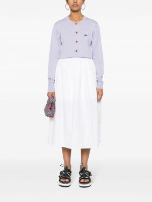 Bavlněný kardigan s výšivkou Vivienne Westwood fialový