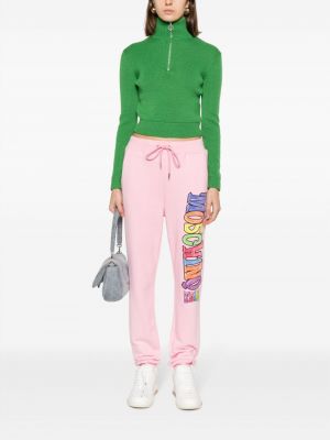 Sporthose aus baumwoll mit print Moschino Jeans pink