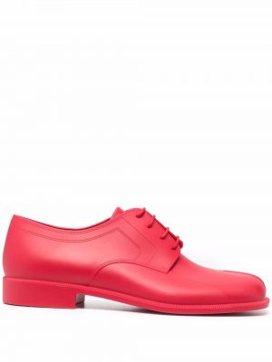 Обувки в стил дерби с ток с нисък ток Maison Margiela червено