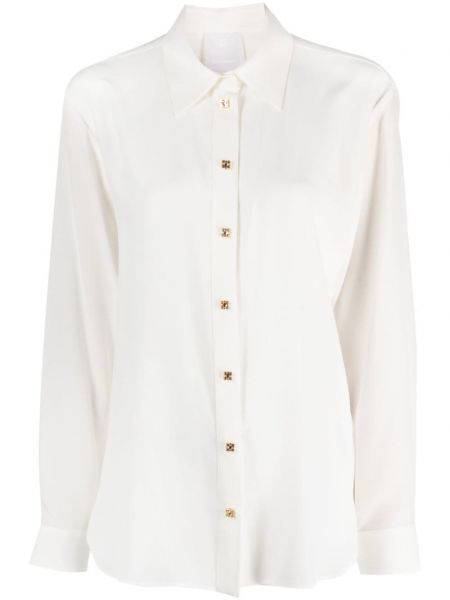 Chemise en soie avec manches longues Givenchy blanc